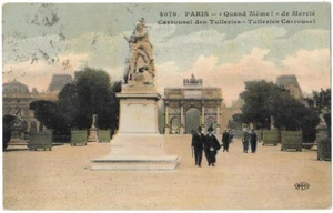 PARIS 75 Carrousel des Tuilleries kolorierte Postkarte geschrieben an Melle Pazette 1923 - Bild 1 von 2