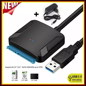 USB 3.0 zu SATA Adapter für 2.5" / 3.5" SATA Festplatte HDD SSD Konverter Kabel - Bild 1 von 12