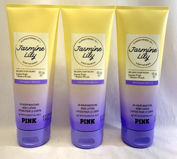 3 PINK JASMINE LILY + MEADOW WOODS Body Lotion 8 fl oz  - image 1 of 1