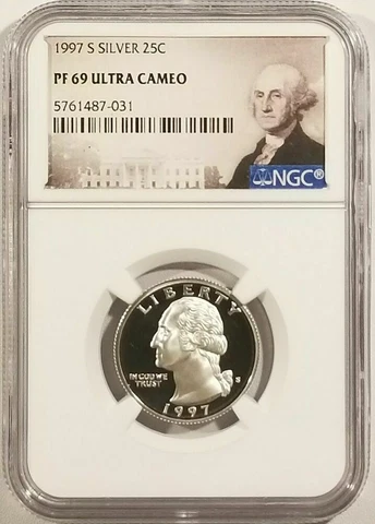 1997 S SILVER WASHINGTON QUARTER 25C NGC PF 69 ULTRA CAMEO Cover