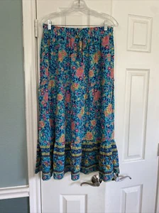NWT Zesica Floral cottage core whimsical midi Skirt Size large - Picture 1 of 7