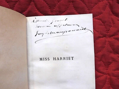 ENVOI AUTOGRAPHE MAUPASSANT Miss Harriet 1884 EDITION ORIGINALE - Photo 1/4