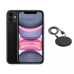 Apple iPhone 11 A2111 (Fully Unlocked) 128GB Black w/ Fast Charging Station - Picture 1 of 4