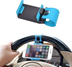 Car Phone Holder - Adjustable Car Cradle Steering Wheel Mount (choose color) - Picture 1 of 14