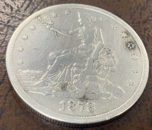 1878-S Trade Silver Dollar~ Affordable Key type Coin ~ Fine Details ~ Cleaned - Picture 1 of 2