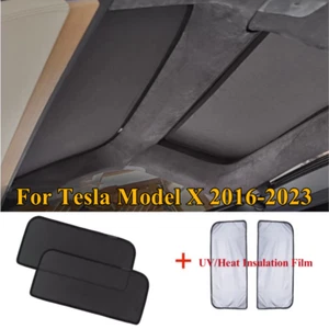 Glass Sunroof Cover Wing Door Sun Shade Net With UV Film Blind For Tesla Model X - Bild 1 von 4
