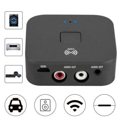 AMPRIME NFC Bluetooth 5.0 Empfänger 3.5mm AUX Cinch Buchse Hifi Wireless Audio Adapter
