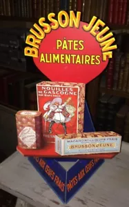 PUBLICITÉ PÂTES ALIMENTAIRES BRUSSON JEUNE. PRÉSENTOIR.1940-1950. - Bild 1 von 6