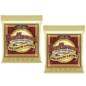 Ernie Ball Acoustic Guitar Strings Earthwood Medium Light 12-54 2003 2 Pack - Picture 1 of 5