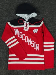 Wisconsin Badgers Hoodie Women XS Red Champion NCAA College Team Hockey Pullover - Picture 1 of 13