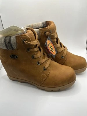 Женские сапоги Lugz Marcella на скрытом танкетке размер 8 на шнуровке желтовато-коричневые - Изображение 1 из 4