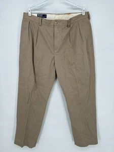 Pantalones Polo Ralph Lauren Para Hombre 38x30 Beige Caqui Ethan Pantalón Chino Plisado - Imagen 1 de 9