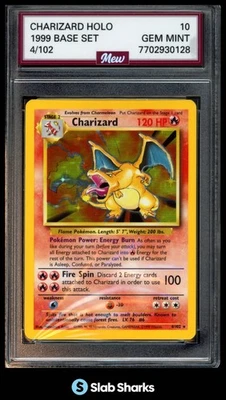 1999 POKEMON BASE SET #4/102 CHARIZARD HOLO MEW 10 - Image 1 of 4