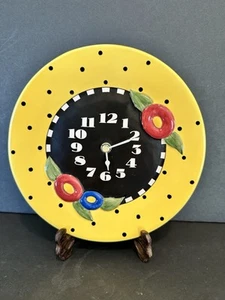 Mary Engelbreit Wall Clock Floral Spring Yellow None Working - Picture 1 of 6