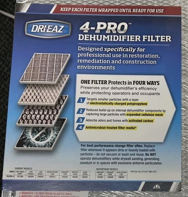 DriEaz 121708 Air Filters- 7 Pack Case/ New - Image 1 of 3