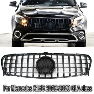 Black Grille Grill W/Emblem For Mercedes Benz X156 2018 2019 GLA250 GLA200 - Picture 1 of 8