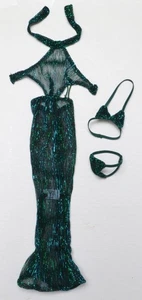EMERALD ALLURE Amirah Majeed FLOOR-LENGTH DRESS, BIKINI BRA & PANTIES SACHIKA X - Picture 1 of 1