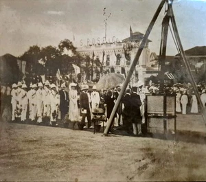 FOTO RARA, VISITA REAL, 1911, MUSEO PRÍNCIPE DE GALES INDORE, DURBAR, INDIA - Imagen 1 de 2