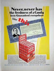 Pubblicità stampa d'epoca originale 1928: Ft. Curtiss Baby Ruth, All in the Candy - Foto 1 di 2