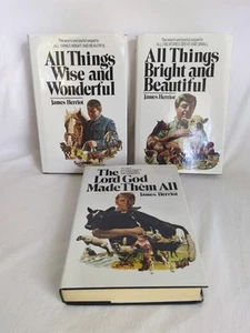 Lot 3 James Herriot Books Set All Things Bright, All Things Wise The Lord God - Foto 1 di 17