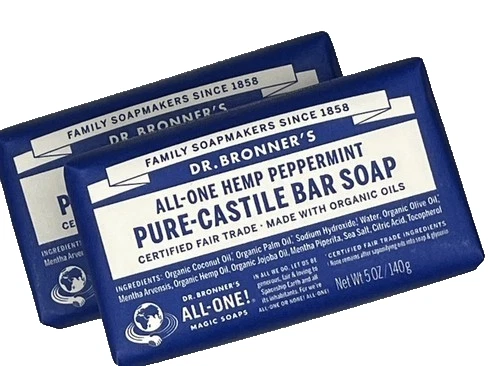 Dr. Bronner's Pure Castile Bar Soap Peppermint 5 oz 2 Bars - Image 1 of 1