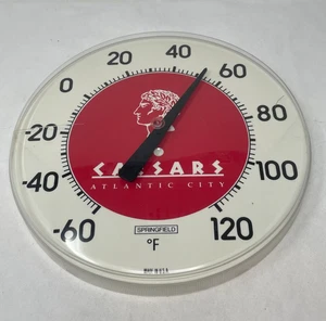 VINTAGE SPRINGFIELD CAESARS ATLANTIC CITY CASINO WALL THERMOMETER MADE IN USA - Picture 1 of 7
