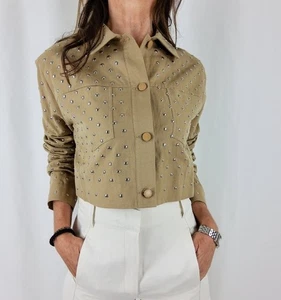 MARELLA MAXMARA GIUBBINO DI LINO E COTONE CON BORCHIE TG 42 DESERT FODERATO - Foto 1 di 7