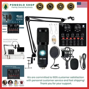Paquete completo de estudio de grabación: micrófono BM-800 con soporte ajustable y tarjeta de sonido - Imagen 1 de 9