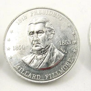 Ficha de juego vintage Millard Fillmore Shell Mr. President 1968-1969 Franklin Mint - Imagen 1 de 2