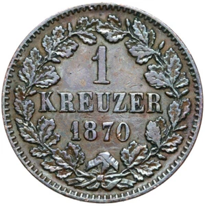 Baden - Friedrich I. - Coin - 1 Kreuzer 1870 - Karlsruhe - CONDITION! - Picture 1 of 2