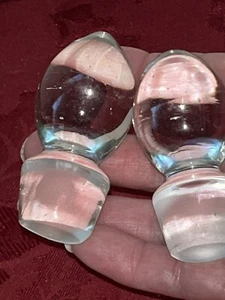 LOT 2 CLEAR GLASS BARWARE 2.75” BOTTLE STOPPERS - Picture 1 of 10