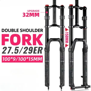 Bike Air Suspension Fork Double Shoulder Front Fork 27.5/29*2.5 In 150mm Travel - Picture 1 of 28