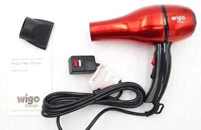 Wigo Europe Metal Blow Dryer WG5102RD Red Salon Quality 2 Speed 6 Heats 1400w - Image 1 of 4