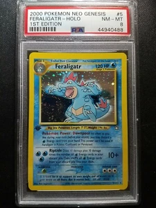 Pokemon PSA 8 1st Edition Neo Genesis Feraligatr Holo Rare (5/111) NEAR MINT - Picture 1 of 2
