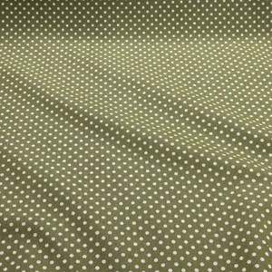 Stoff Baumwolle Punkte ganz klein khaki weiß Tupfen Baumwollstoff oliv - Bild 1 von 3