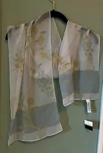Neu mit Etikett $ 24 Liz Claiborne blau Blumenmuster durchsichtig Italien länglicher langer Schal 60” x 12” neu - Bild 1 von 7