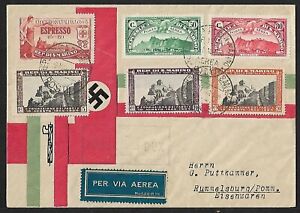SAN MARINO TO GERMANY AIR MAIL COMMEMORATIVE STAMPS ON COVER 1939