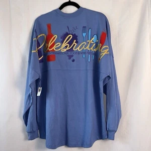 Disney Spirit Jersey Adult Long Sleeve Shirt Large Blue 2021 EPCOT Food & Wine - Picture 1 of 11