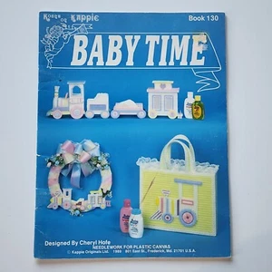 VTG Baby Times Plastic Canvas Patterns Train Wreath Mobile 1989 Kappie Book 130 - Picture 1 of 15