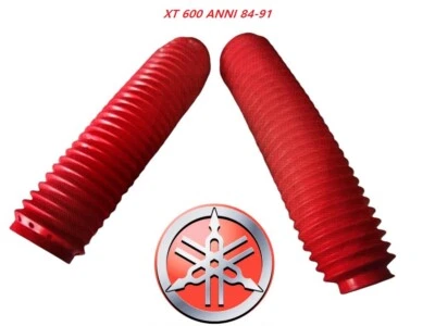 COPPIA SOFFIETTI FORCELLA ROSSI ORIGINALI YAMAHA XT TT 600 2KF 43F 3TB 3YP 59X - Immagine 1 di 3