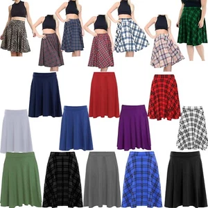 Mujer Cintura Elástica Columpio Patinador Falda Elástica Rodilla Larga Acampanada Midi Falda - Imagen 1 de 18