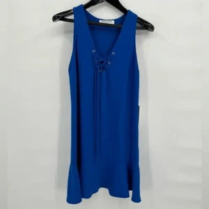 Vestido Amanda Uprichard Fluido Talla M Azul Sexy Sin Mangas Nuevo con Etiquetas - Imagen 1 de 7