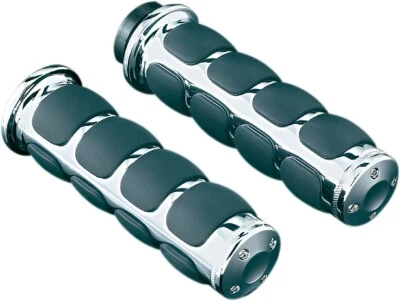 New Honda VTX1800R 2002-2007ISO Grips With Accent Rings Chrome by Kuryakyn 6240 - Image 1 of 3