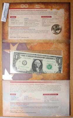 U.S. MINT 2019 NATIVE AMERICAN  COIN & CURRENCY SET.  OGP AND COA.  PRISTINE SET - Image 1 of 2