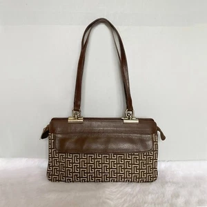 Bolso de Hombro PIERRE BALMAIN Vintage Marrón Monograma Lona Cuero - Imagen 1 de 10