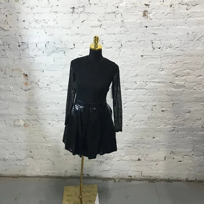 Платье женское Alice + Olivia 0 Chara платье из искусственной кожи черное повседневное дамское - Изображение 1 из 4