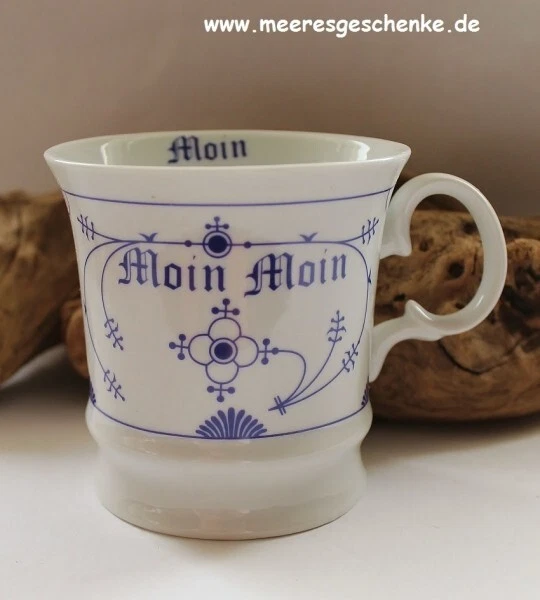 Indisch Blau Kapitänsbecher Moin Moin Porzellan ca.9,5 x 9,5 cm - Bild 1 von 1