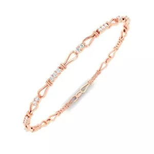3.5ct Round Simulated White Diamond Link Tennis Bracelet14k Rose Gold PlatedSLVR - Picture 1 of 8