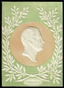 1840 c. Whiting Royal Cameo of Sir Walter Scott Embossed Design Fine and Rare - Picture 1 of 1