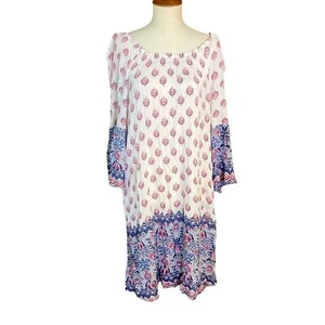 Vestido para mujer Style & Co talla XL boho arrugado rayón manga larga cambio - Imagen 1 de 10